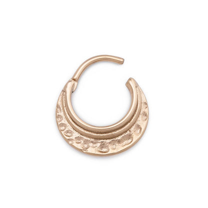 16g PVD Gold Hammered Steel Septum Clicker (Main)