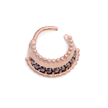 16g PVD Rose Gold Black Jeweled Prominence Septum Clicker (Main)