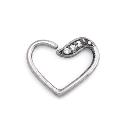 16g Crystal Leaf Bendable Heart  Ear Jewelry — Price Per 2 - Monster Steel