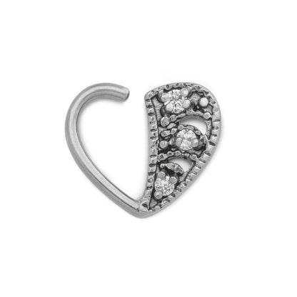 16g Crystal Beaded Rows Bendable Heart Ear Jewelry — Price Per 2 (Main)