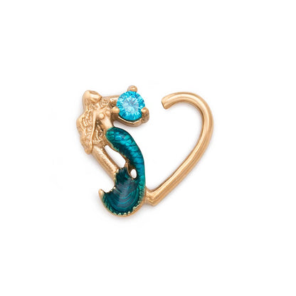 16g Siren’s Jewel PVD Gold Bendable Heart Ear Jewelry — Single Ring