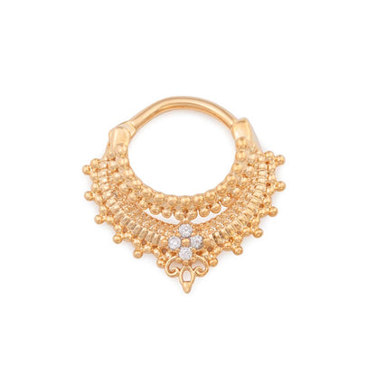 16g PVD Gold Kali’s Crown Septum Clicker - Monster Steel