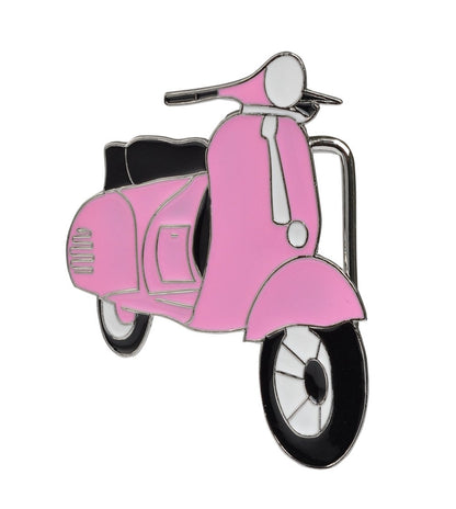 Womens Retro Scooter Vespa Moped Hip Belt Buckle Enamel - Monster Steel