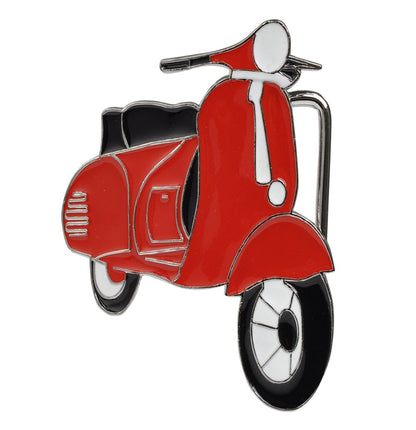 Womens Retro Scooter Vespa Moped Hip Belt Buckle Enamel - Monster Steel