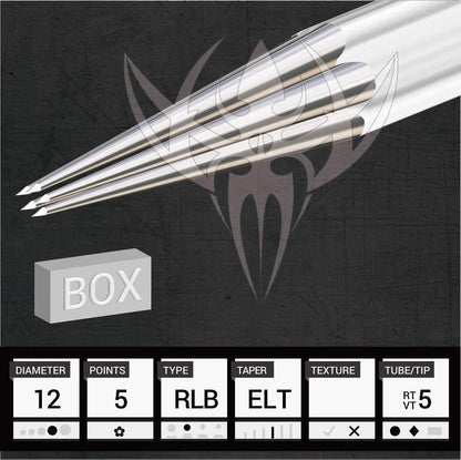 #12 Standard Round Liner Precision Tattoo Needles - Box of 50 - Monster Steel