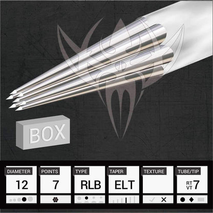 #12 Standard Round Liner Precision Tattoo Needles - Box of 50 - Monster Steel