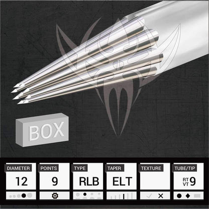 #12 Standard Round Liner Precision Tattoo Needles - Box of 50 - Monster Steel