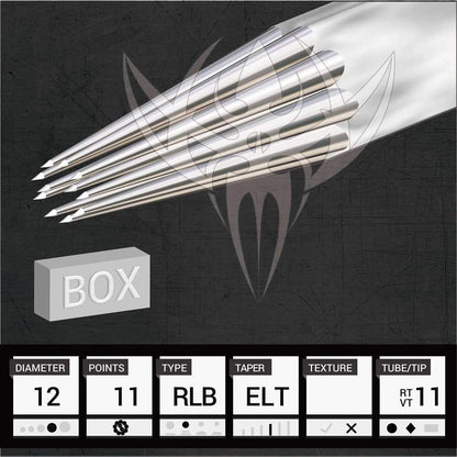 #12 Standard Round Liner Precision Tattoo Needles - Box of 50 - Monster Steel