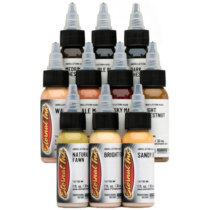 Eternal Tattoo Ink - Andrea Afferni Signature Series Portrait Set of 10 - 1oz Bottles - Monster Steel