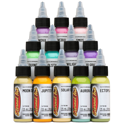 Eternal Tattoo Ink - Halo Fifth Dimension Set of 12 - 1oz Bottles - Monster Steel