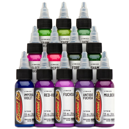 Eternal Tattoo Ink - Liz Cook Signature Series Set of 12 - 1oz Bottles - Monster Steel