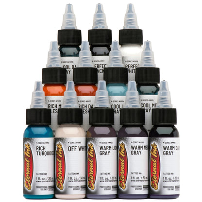 Eternal Ink Tattoo - Mike Devries & Mario Rosenau M Series - Set of 12 1oz Bottles - Monster Steel