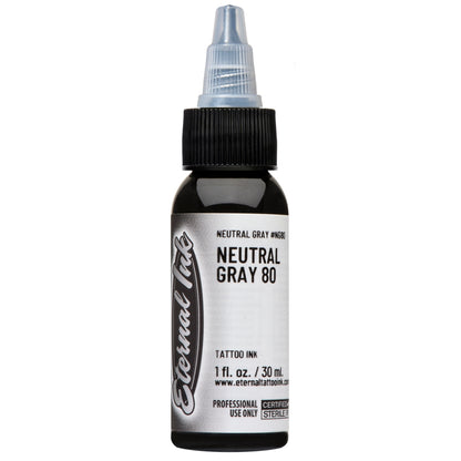Eternal Tattoo Ink - Eternal Ink Neutral Gray Ink Set - Four 1oz Bottles - Monster Steel