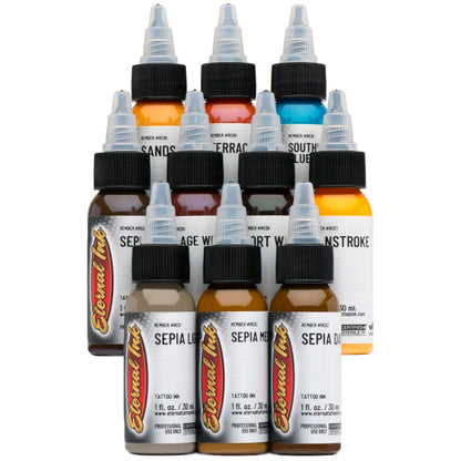 Eternal Tattoo Ink - Rember Signature Series Ink Set of 10 - 1oz Bottles - Monster Steel