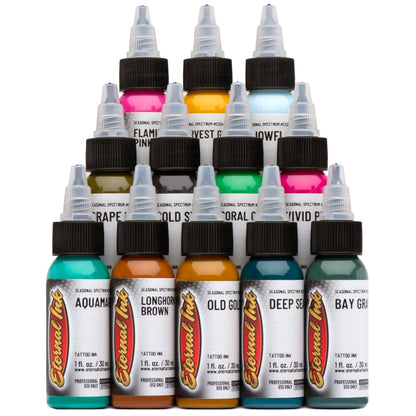 Eternal Tattoo Ink - Seasonal Spectrum Set of 12 - 1oz Bottles - Monster Steel