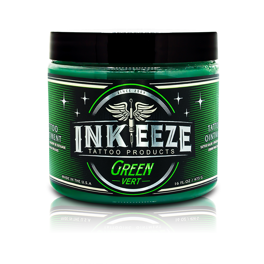 16oz Jar of Green Vert Tattooing Ointment by INK-EEZE
