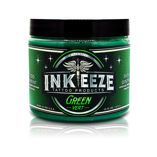 16oz Jar of Green Vert Tattooing Ointment by INK-EEZE
