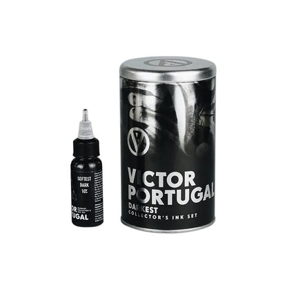Victor Portugal Darkest Ink Set of 6 — Radiant Colors Tattoo Ink — 2oz - Monster Steel