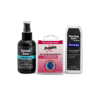 Complete Piercing Aftercare Tattoo Goo Kit - Monster Steel