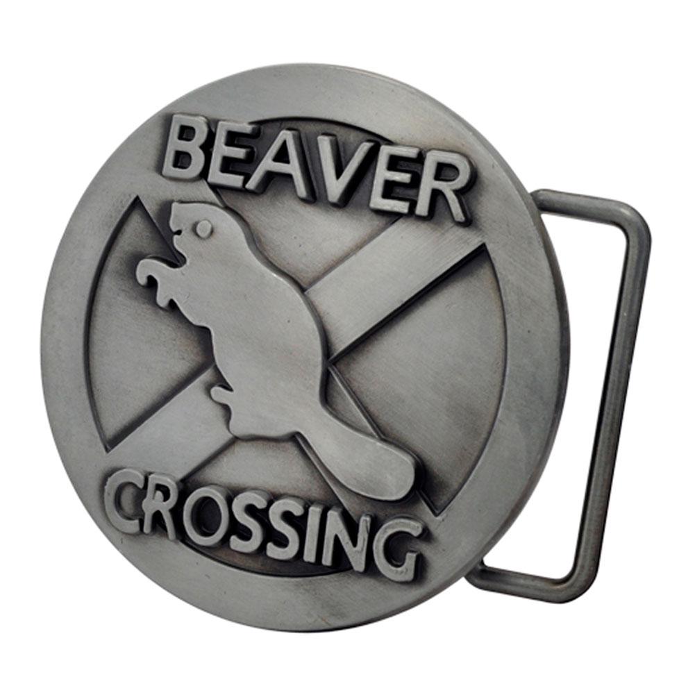 Mens Beaver Crossing Funny Humor Animal Belt Buckle
