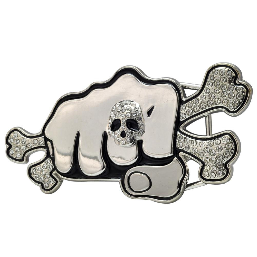Fist Bones & Skull Jeweled Urban Hip Hop Belt Buckle