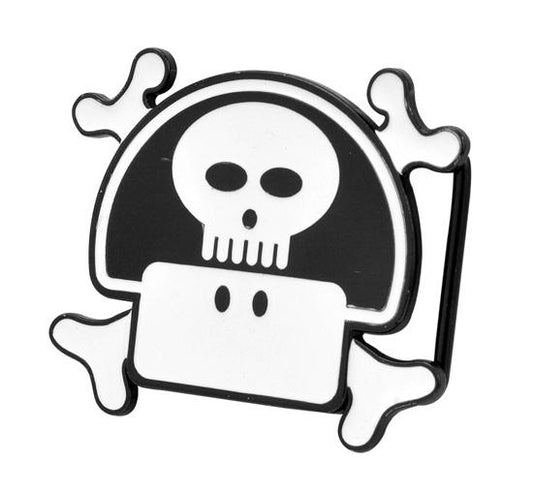 Black & White Skull and Crossbones Belt Buckle