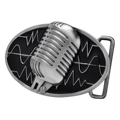 Unisex Retro Vintage Microphone Sound Wave Belt Buckle - Monster Steel