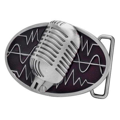 Unisex Retro Vintage Microphone Sound Wave Belt Buckle - Monster Steel
