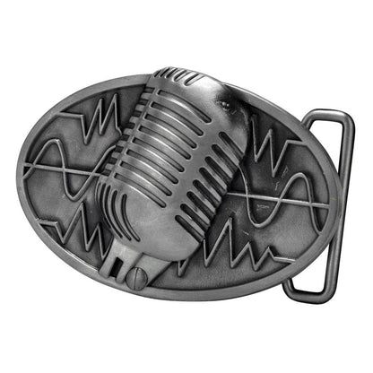 Unisex Retro Vintage Microphone Sound Wave Belt Buckle - Monster Steel
