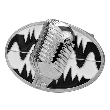 Unisex Retro Vintage Microphone Sound Wave Belt Buckle - Monster Steel