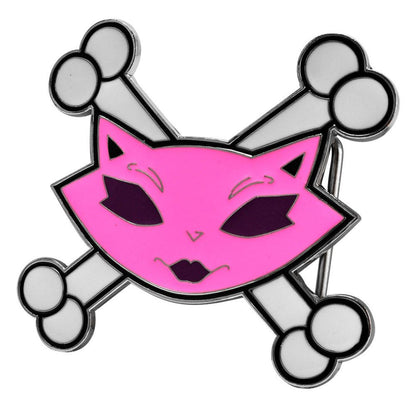 Womens Vixen Sassy Cat Kitty Crossbones Cartoon Belt Buckle - Monster Steel