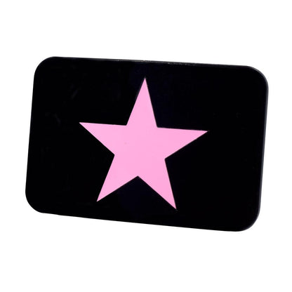 Womens Simple Lone Star Punk Rock Enamel Rounded Belt Buckle