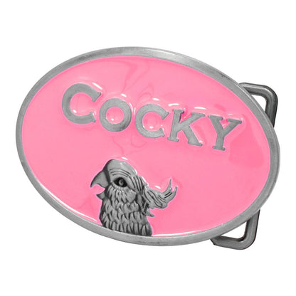 Men's Cocky Funny Hipster Painted Belt Buckle - Monster Steel