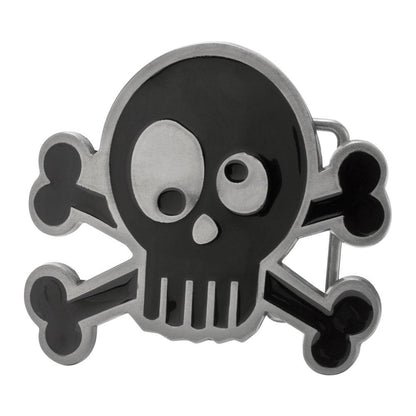 Women's Silly Joke Skull and Crossbones Funny Skeleton Belt Buckle - Monster Steel
