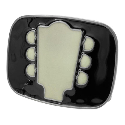 Buckle Rage Men's Guitar Headstock Glow In The Dark Music Instrument Belt Buckle - Monster Steel