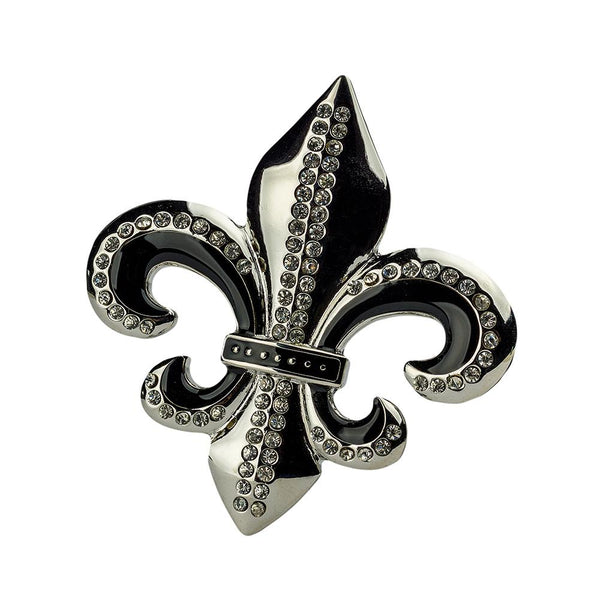 Able Silver-Tone Crystal Fleur-de-Lis Decorative Belt Buckle s-l1200.jpg main image 4