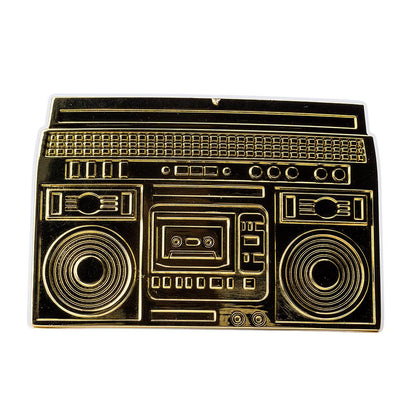 Belt Buckle by Hot Buckles Features Old School Boombox in Black or Gold - Monster Steel