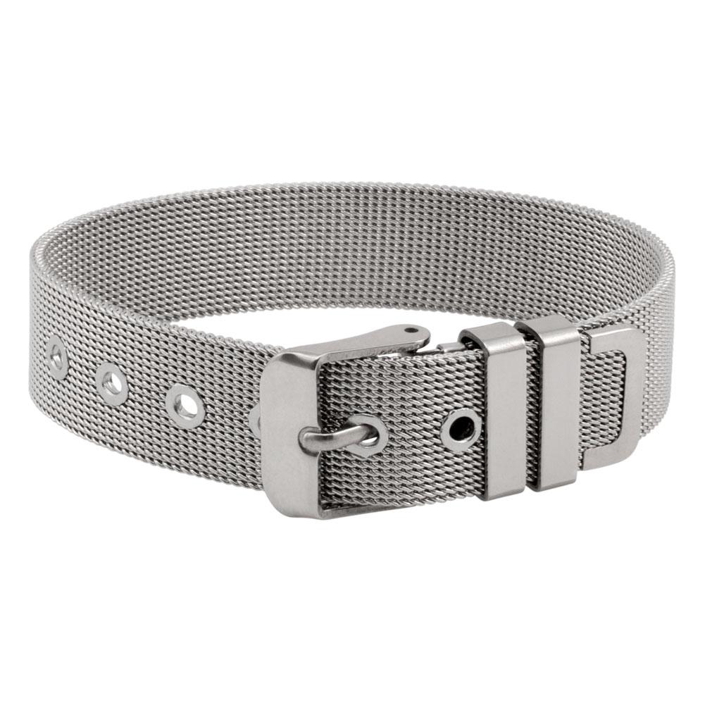 Mesh Stainless Steel Band Bracelet with Buckle