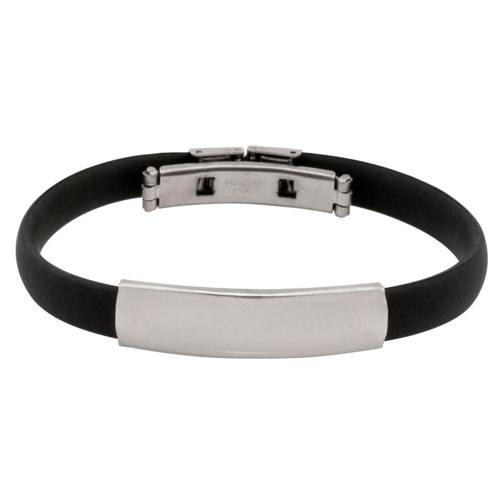 Thin Rubber and Steel Adjustable Fashion Bracelet