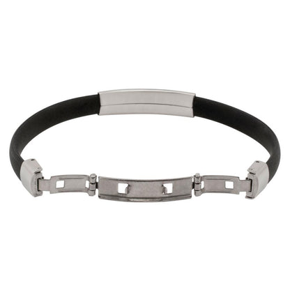 Thin Rubber and Steel Adjustable Fashion Bracelet