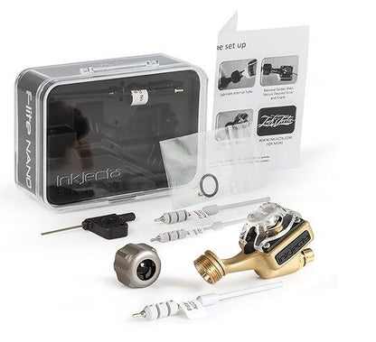 InkJecta Flite Nano Elite Tattoo Machine - Blast Brass - Monster Steel