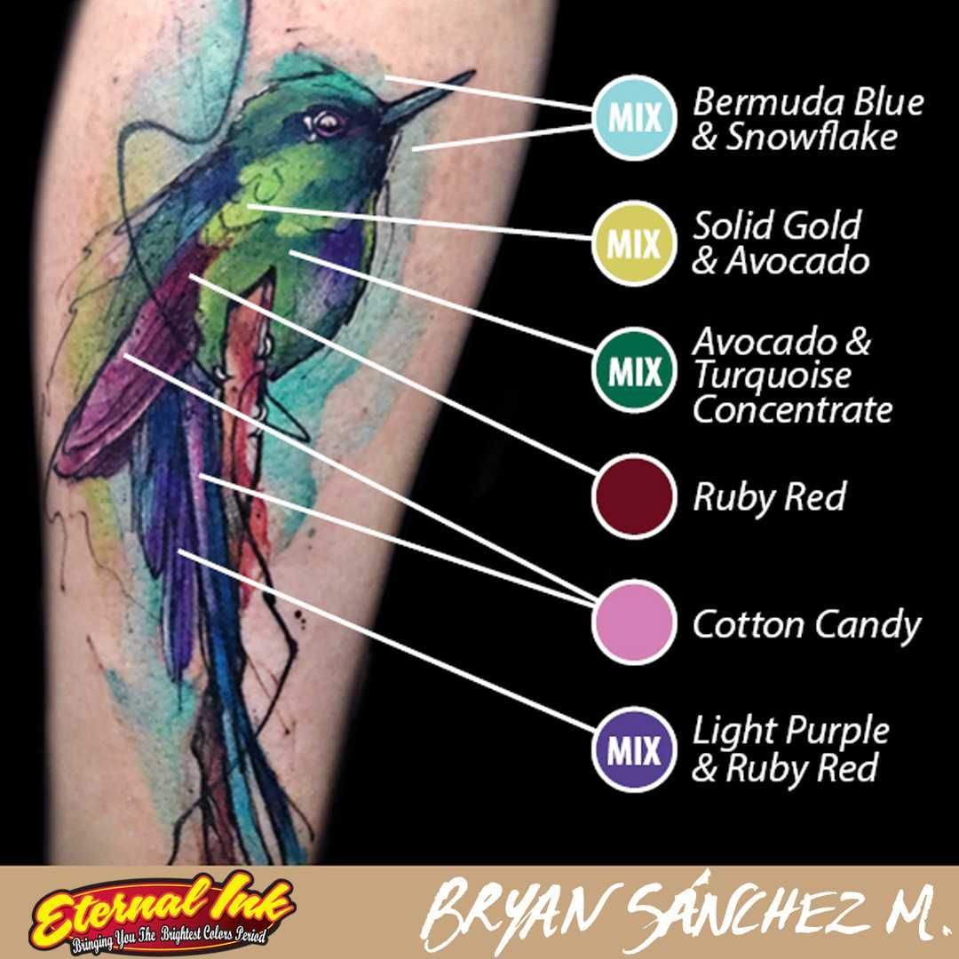 Eternal Tattoo Ink - Bryan Sanchez M. Watercolor Ink Set of 12 - 1oz Bottles Example 3