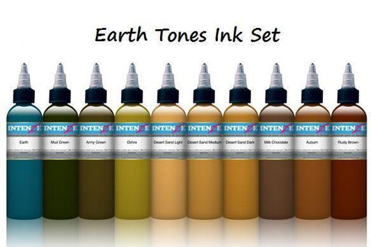 Earth Tones Color Tattoo Ink Set - 10 Bottles - 1oz