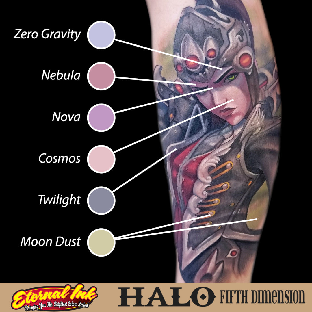 Eternal Tattoo Ink - Halo Fifth Dimension Set of 12 - 1/2oz Bottles Example 2