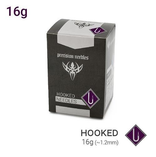 16g Sterilized Hooked Precision Piercing Needles - Box of 100