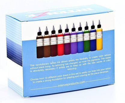 Color Lining 1oz Series — Intenze Tattoo Ink — 10 Bottles - Monster Steel