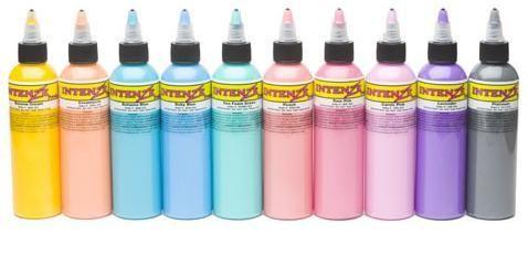 Pastel 1oz Color Set - Intenze Tattoo Ink - 10 Bottles