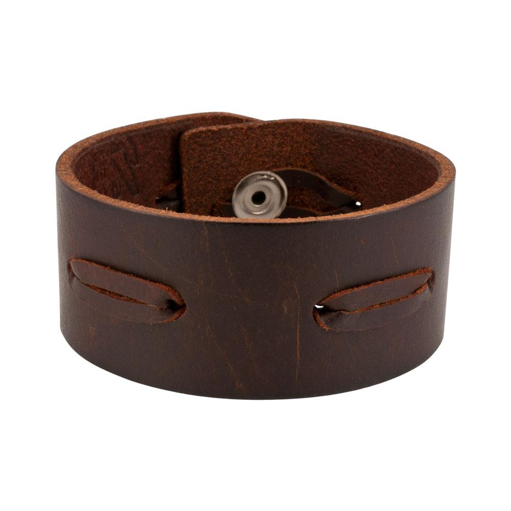 Brown Vintage Laced Italian Leather Cuff Bracelet