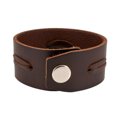Brown Vintage Laced Italian Leather Cuff Bracelet
