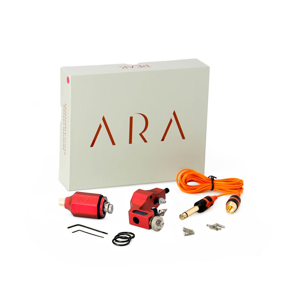 Peak Ara Adjustable Slider Tattoo Machine — Red (box)